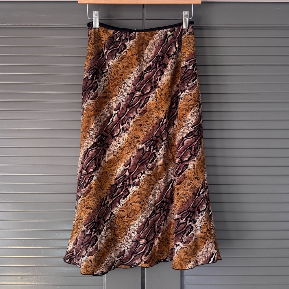 Adamo Snake Print Midi Skirt